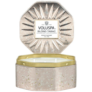 3 Wick Octagon Tin Candle - Blond Tabac 12oz