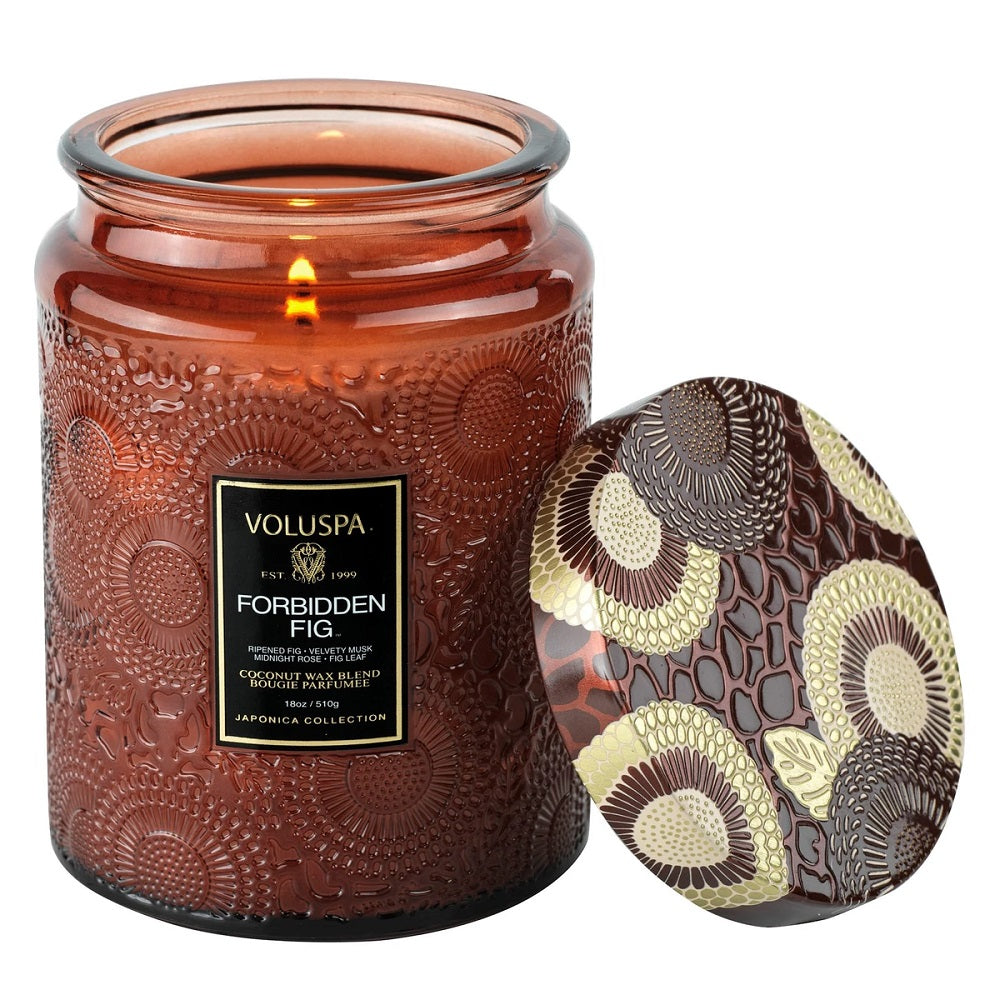 Large Glass Jar Candle - Forbidden Fig 18oz