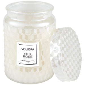Large Glass Jar Candle - Milk Rose 18oz