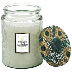 Large Glass Jar Candle - French Cade Lavender 18oz