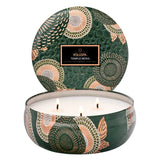 JP 3 Wick Decorative Tin 12oz - Temple Moss