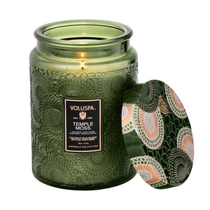 Large Glass Jar Candle - Temple Moss 18oz