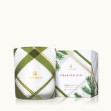 Frasier Fir Medium Frosted Plaid Candle 10oz