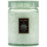 White Cypress Large Jar w/Glass Lid  18 oz