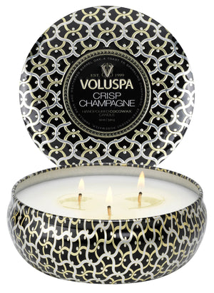 3 Wick Tin Candle - Crisp Champagne 12oz