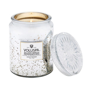 Large Glass Jar Candle - Silver Birch Peppercorn 18oz