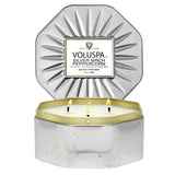 3 Wick Octagon Tin Candle - Silver Birch Peppercorn 12 oz
